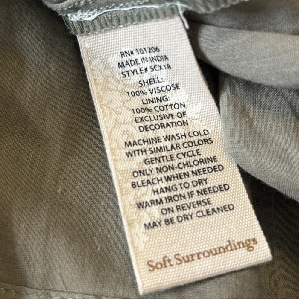 Soft Surroundings Women’s Jardin Majorelle Sage Asymmetrical Maxi Dress Size 1X - Picture 10 of 11